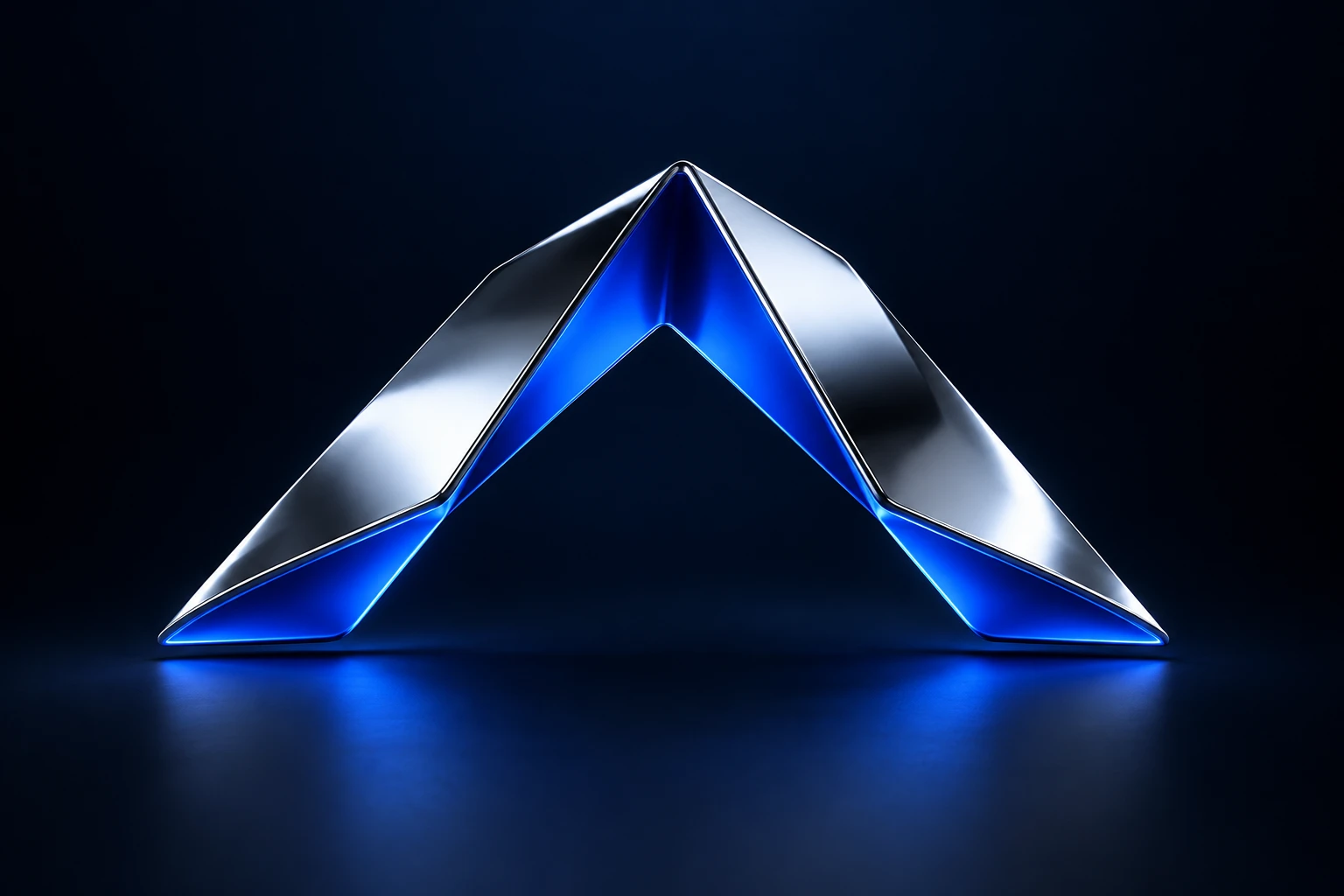 Architectural chrome roof sculpture with a cobalt blue interior